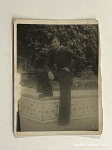 Fotografia antiga: MINUTEROS CARTAGENA… Fotografía Recuerdo de la Mili… (h.1945?) Medídas: 9 x 7 cm.,
